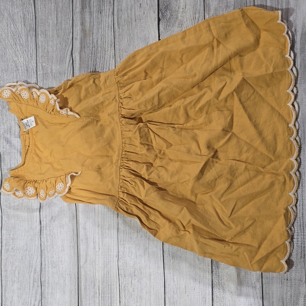 Carter's Mustard Dress with Floral Lace
